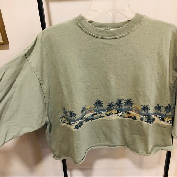 Newport Blue Oversized Greenish Cropped Tee - Picture 11 of 15